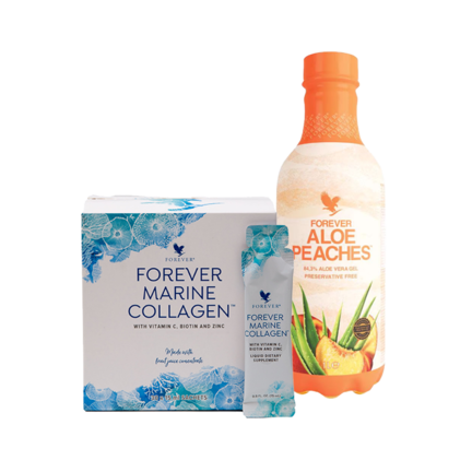 Feeling So Good pakke – Aloe vera drik med fersken og Marine collagen til velvære