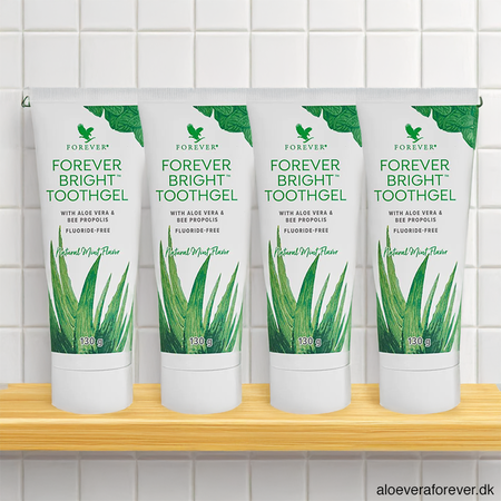 4 stk. Forever Bright Toothgel - tandpasta med Aloe vera og propolis