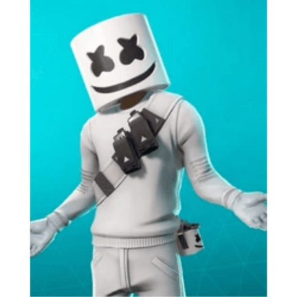 Fortnite sukkerprint A3 med Marshmello på turkis baggrund