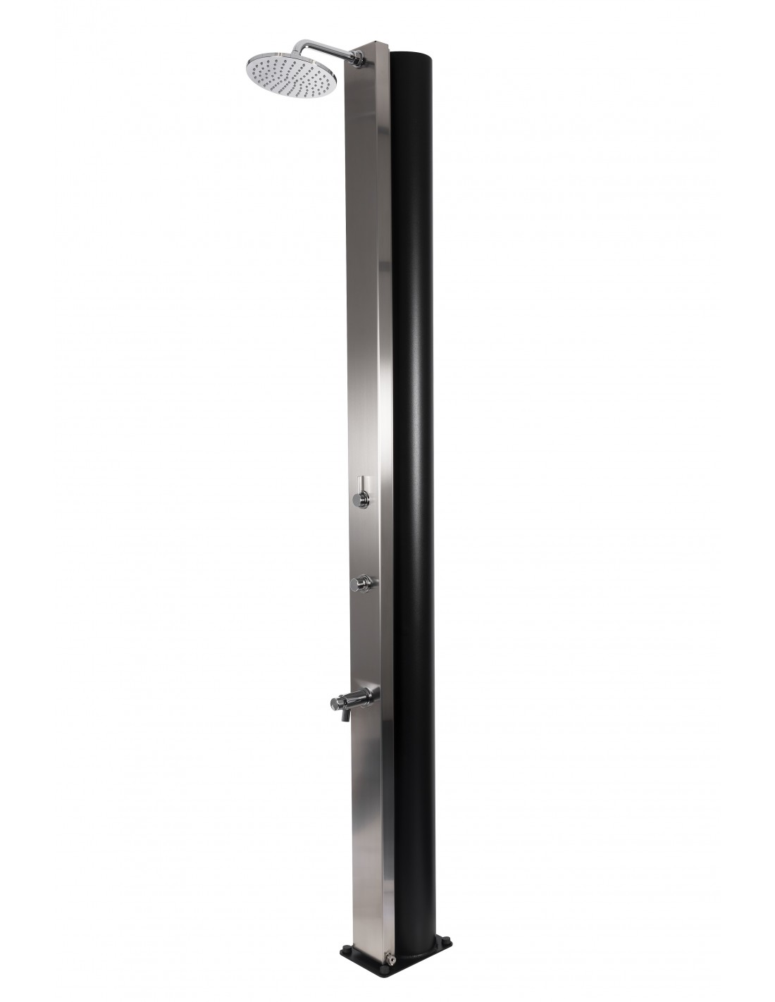 CRM PULSATE - Solardusche 40 Liter - Gebürsteter Stahl, Mit Fußwaschanlage + Timer