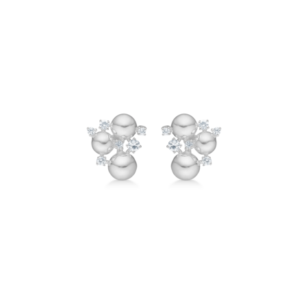 CHAMPAGNE earrings in silver with white topaz.