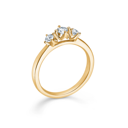CROWN TRINITY diamond ring in 14 karat gold | Danish design by Mads Z