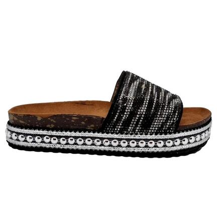sorte sandaler med sølv
