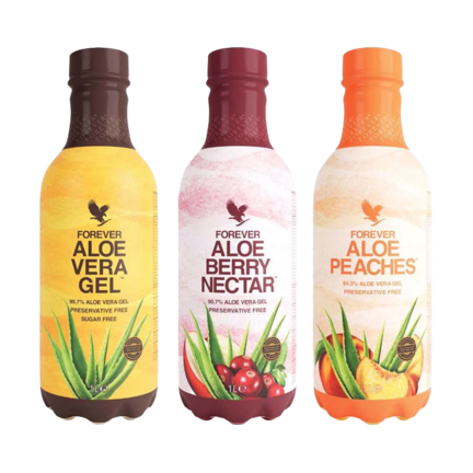 3 stk. Forever Aloe Vera Gel Aloe vera drik med forskellige smage