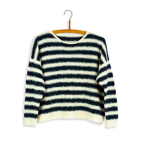 Marianne Isagers sweater Cinema Paradiso strikket i Spinni og Alpaca 1