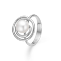 SWIRL W PEARL silver ring with pearl | Danish design by Mads Z