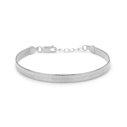 Cobra Herringbone Bracelet - Bracelet with herringbone chain in 925 sterling silver
