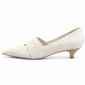 1. Tamaris ivory pump med spænde set fra ydersiden 2. Tamaris ivory pump med lav hæl set fra indersiden 3. Tamaris ivory pump med spænde set oppefra
