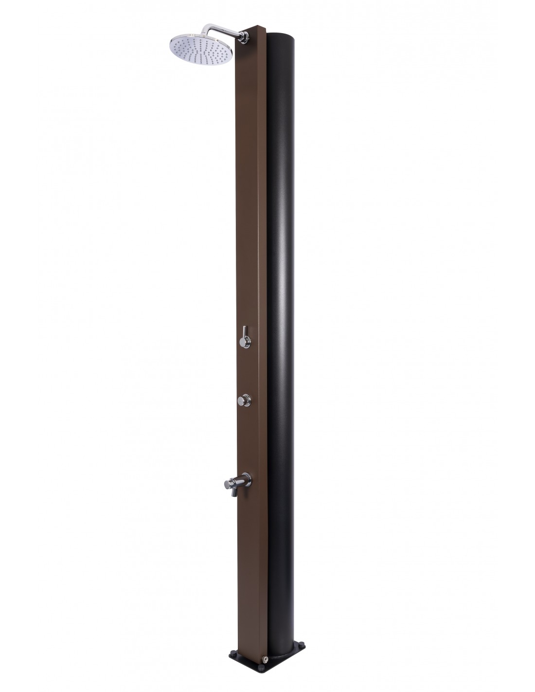 CRM PULSATE - Solardusche 40 Liter - Braun, Mit Fußwaschanlage + Timer