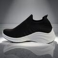 Dame sneakers elastik sort/hvid
