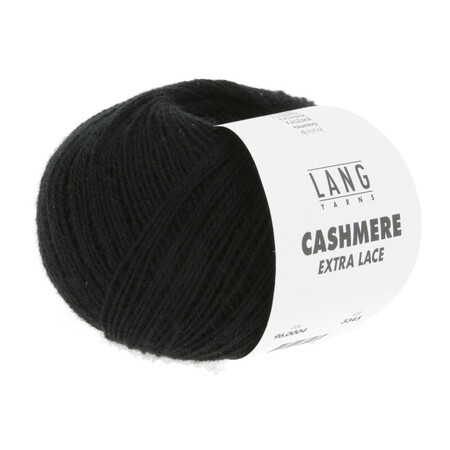 Garnnøgle Cashmere extra lace fra Lang Yarns i farven sort