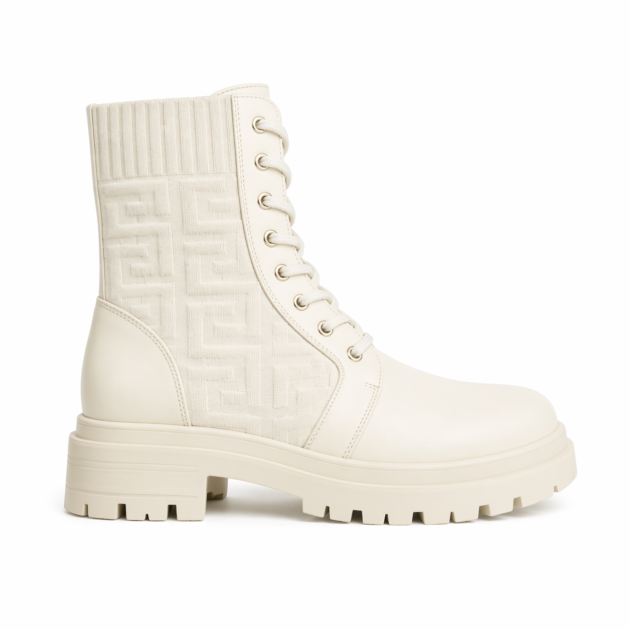 Ivory Knit Boot - 36