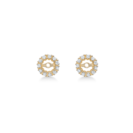 CROWN TIARA earrings in 14 karat gold with 0.22 ct. W.SI diamonds W.SI.