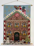 Broderet adventskalender fra pompstich gingerbread - et julekagehus