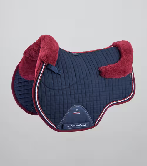 Premier Equine Close Contact Merino springunderlag - Navy/Burgundy, Pony
