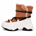 Vinterstøvle med faux fur og chunky sål – dame