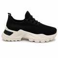 Sporty sort damesneaker med chunky sål