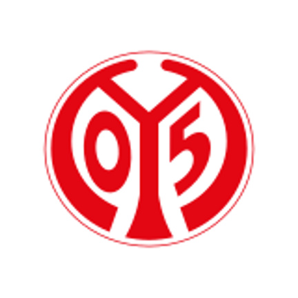 1. FSV Mainz 05 klublogo som rundt sukkerprint til fodboldkage