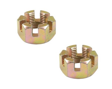Liftarmsfæste - Liftarmsophæng - Kronemøtrik 3/4" Antal: 2 stk. Gevind: 3/4" UNF Passer på: MF65, MF135, MF165, MF175, MF178 OEM ref. Allis Chalmers 70918787 Case IH / International Harvester 427639, 129-290 Ford / New Holland 354573S, 38930S36, 3879