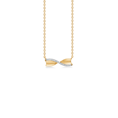 Diamond Bow necklace in 14-carat gold