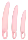 Sweet Smile Vaginal Trainers – sæt med 3 dilatorer i blød silikone til bækkenbundstræning og intimpleje.