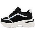 Chunky Sneakers i Sort med Hvide og Sølvdetaljer – Trendy