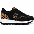 Sort sneaker med leopardprint og LOVE-logo – Modigt design