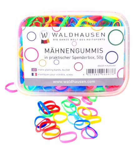 Waldhausen manelastikker i bøtte - multi farvede