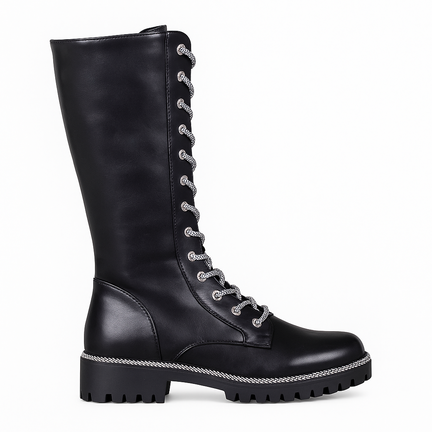 Super me dame støvler sort sølv