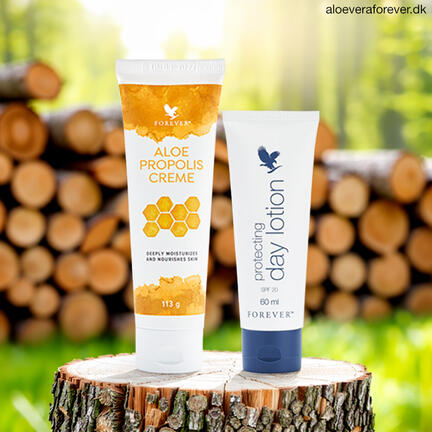 Aloe Propolis Creme og protecting day lotion fra Forever Living - outdoor sæt