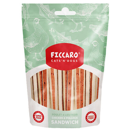 Ficcaro Chicken & Pollock Sandwich - Hundegodbidder med kylling & sej - MyTrendyDog.dk