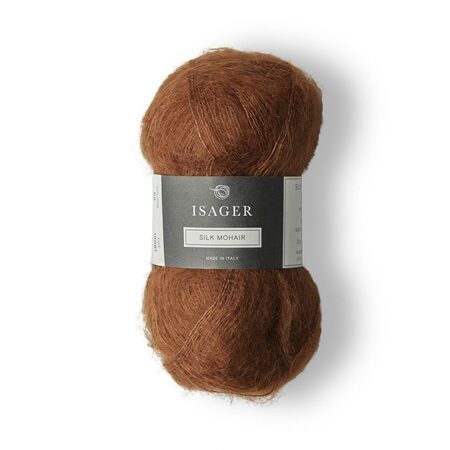 garnogle isager silk mohair farve 33 noeddebrun