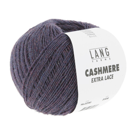Garnnøgle Cashmere extra lace fra Lang Yarns i farven mørk lilla meleret