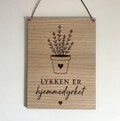 Mit lykkested skilt til ophæng i træ med drivhusmotiv