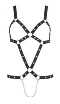 Bad Kitty Naughty Toys Bodysuit – sort bondage harness med metalringe, kæde og justerbare stropper, onesize S–L, erotisk outfit til dominansleg.