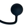 Black Velvets cockring med anal-kugle 16 cm, silikone, sort.