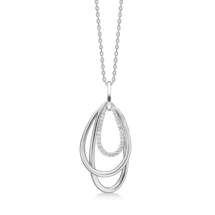 FABIENNE silver necklace with white topaz | Danish design by Mads Z