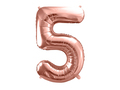 Stort 5 ballon tal rose gold til helium