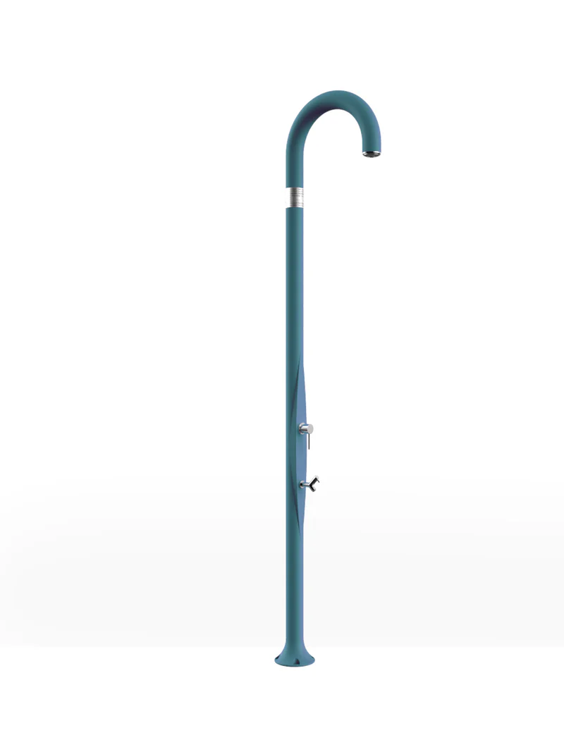 Arkema - FUNNY YIN T125 Außendusche mit Fußdusche - Kalt- und Warmwasser - Türkis