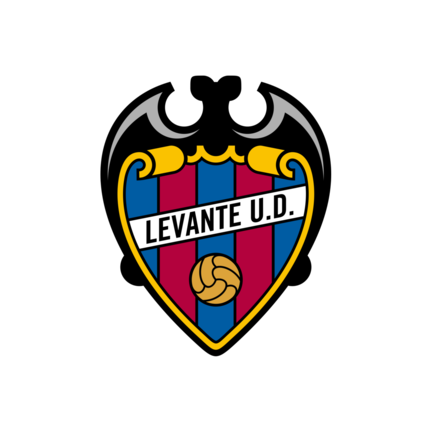 Levante UD klublogo på hvid baggrund til rundt kageprint Ø2–28 cm