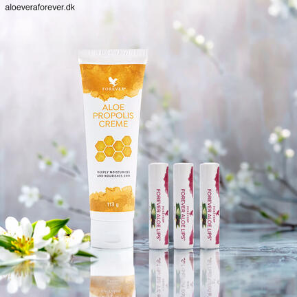 Aloe Propolis Creme og 3 stk. Forever Aloe Lips - sampak fra Forever Living