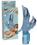 Double Dolphin Vibrator med roterende skaft og klitorisstimulator