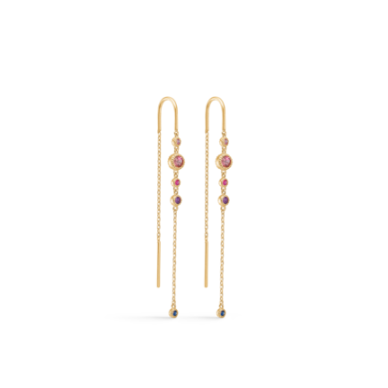 LUXURY RAINBOW PINK earrings in 14 karat gold | Danish design by Mads Z