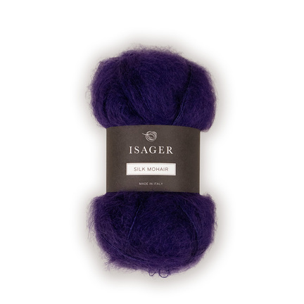 isager silk mohair farve 14 garn mørk lilla