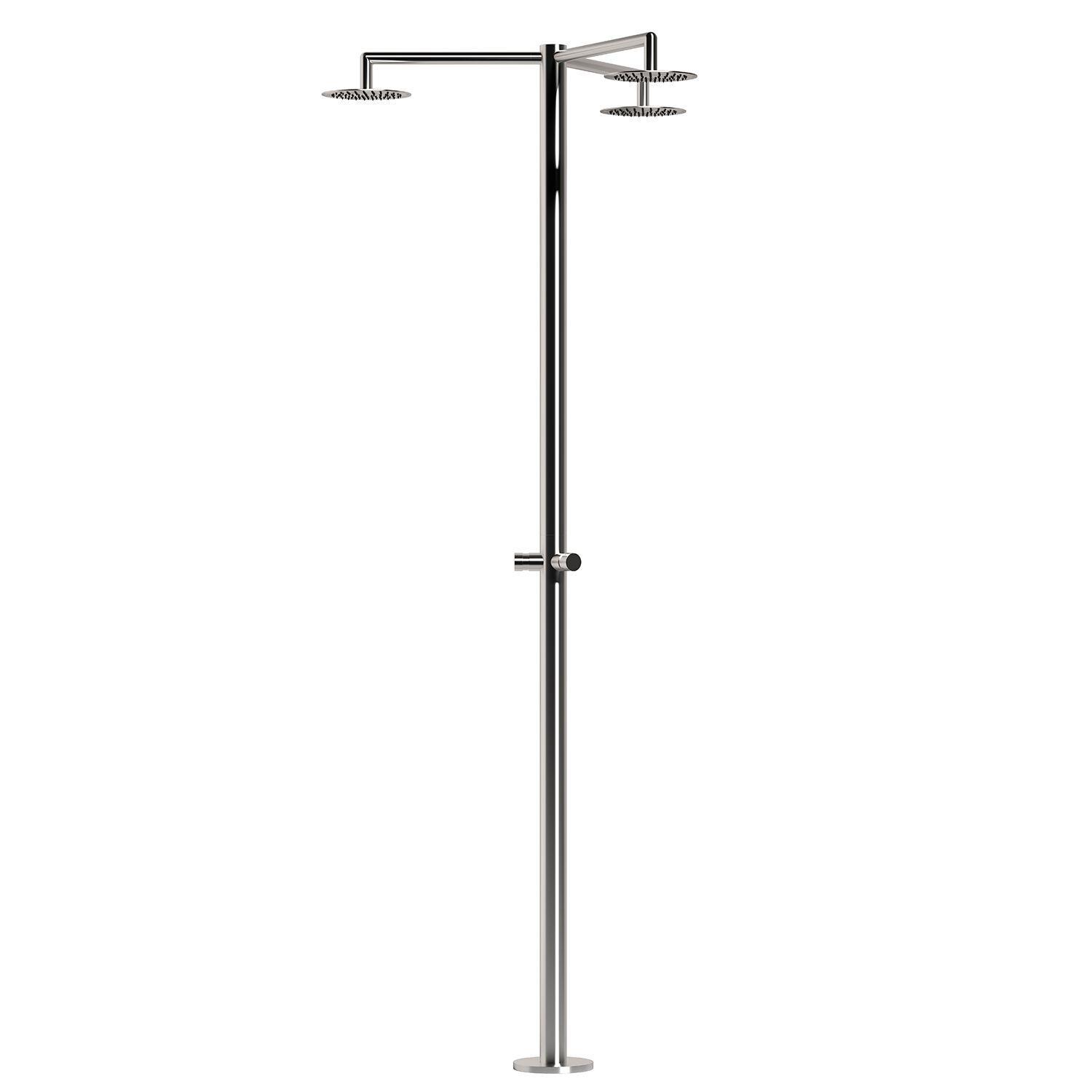Sined INOX CERBERO 3T - Dreifach-Außendusche aus gebürstetem Stahl