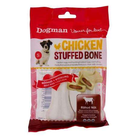 Dogman Chicken Stuffed Bone - Small - 2 stk. | Køb hos MyTrendyDog.dk