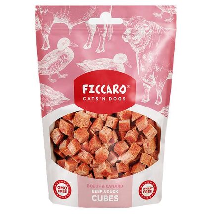 Ficcaro Beef & Duck Cubes - Hundegodbidder med oksekød & and - MyTrendyDog.dk
