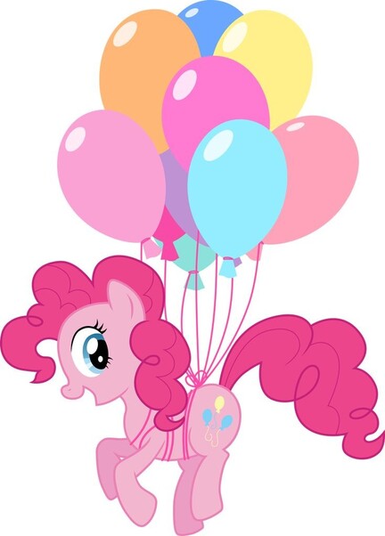 Enhjørning sukkerprint A4 med pink fantasipony og stor buket farverige balloner
