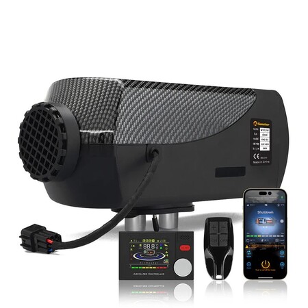 Sunster 5 kW dieselfyr 12/24 V – kraftigt kinafyr med Bluetooth til båd og autocamper