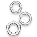Power Escorts Beaded Cockring Clear – fleksibel gennemsigtig penisring i TPE med integrerede perler for ekstra stimulation